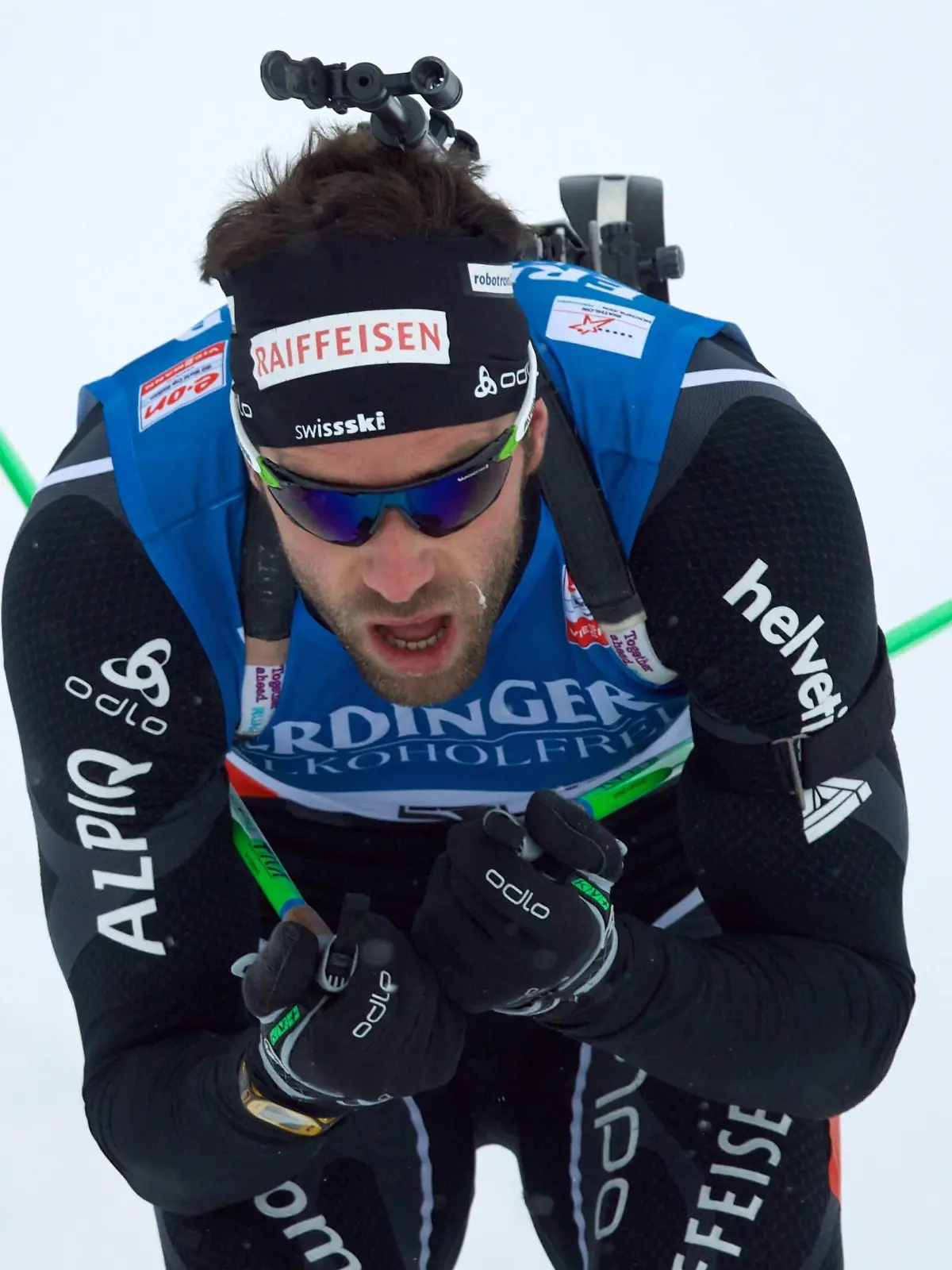 Bildnummer: 15245705  Datum: 06.12.2013  Copyright: imago/Camera 4     Biathlon Weltcup Hochfilzen AUT 06.12.2013 Saison 2013/2014 10 km Sprint Herren HALLENBARTER Simon SUI ; Biathlon Weltcup 2013 2014 xcb x0x 2013 quer Biathlon Weltcup WC Hochfilzen AUT Saison 2013 2014 Sprint Herren Aktion 
