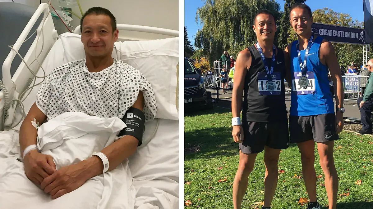 Collage Dick im Krankenbett und Dick und sein Bruder