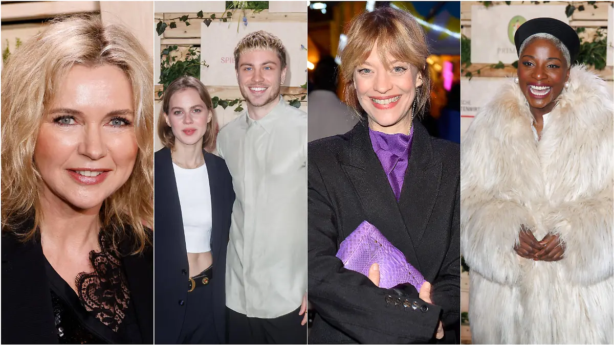 Veronica Ferres, Heike Makatsch, Jannik Schümann und Nikeata Thompson beim Medienboard-Empfang in Berlin