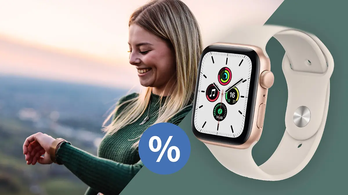 Frau mit Apple Watch