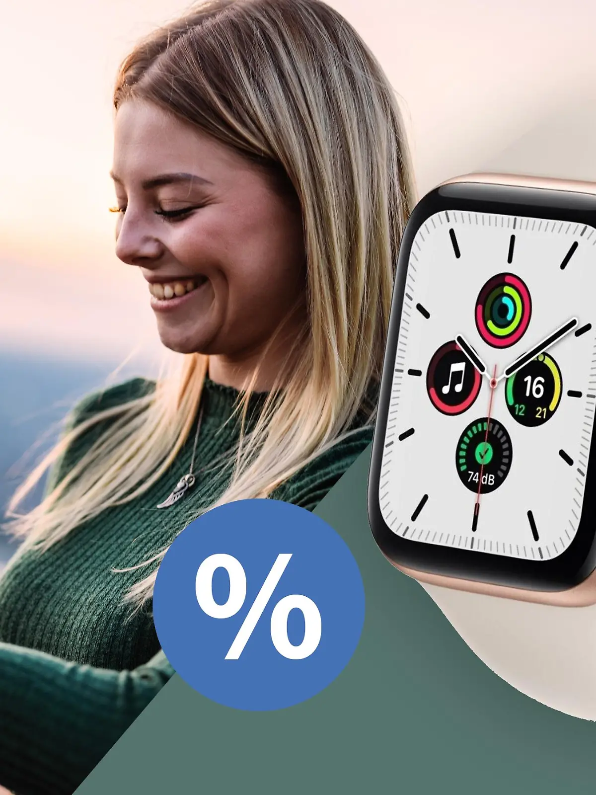 Frau mit Apple Watch