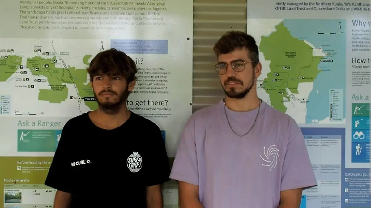 Die deutschen Backpacker Philipp Maier und Marcel Schöne haben ihr Abenteuer in Australien nur mit Glück überlebt.