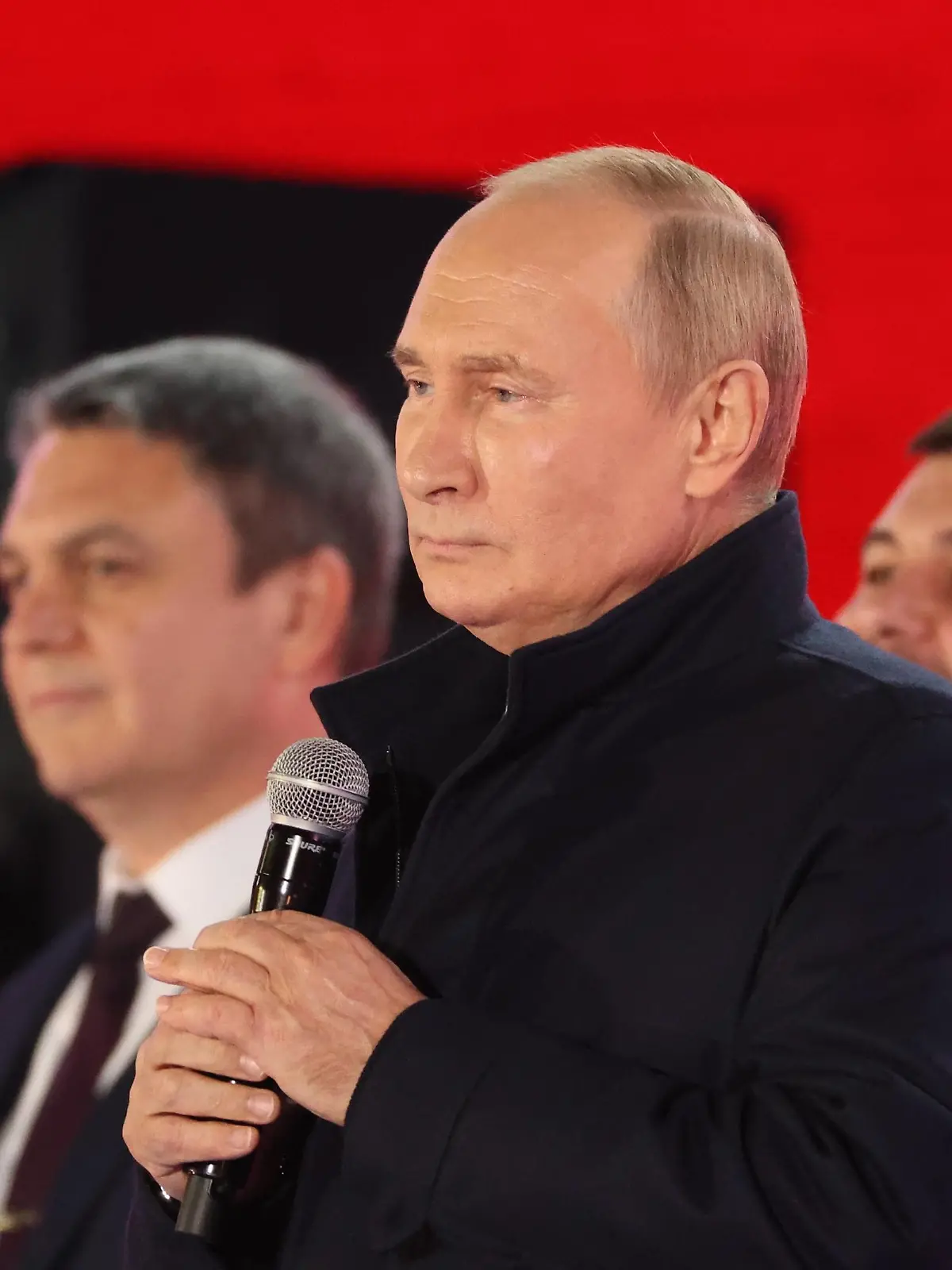 Russia New Territories Accession Celebrations 8287490 30.09.2022 Russian President Vladimir Putin delivers a speech during a concert to celebrate accession of new territories to Russia at Red Square, in Moscow, Russia. Russian President Vladimir Putin and the heads of the Donetsk and Luhansk people s republic, as well as the Kherson and Zaporizhzhia regions signed agreements on the accession of the territories to Russia and the formation of new subjects within the country. Sergey Karpuhin / POOL Moscow Russia PUBLICATIONxINxGERxSUIxAUTxONLY Copyright: xSergeyxKarpuhinx 