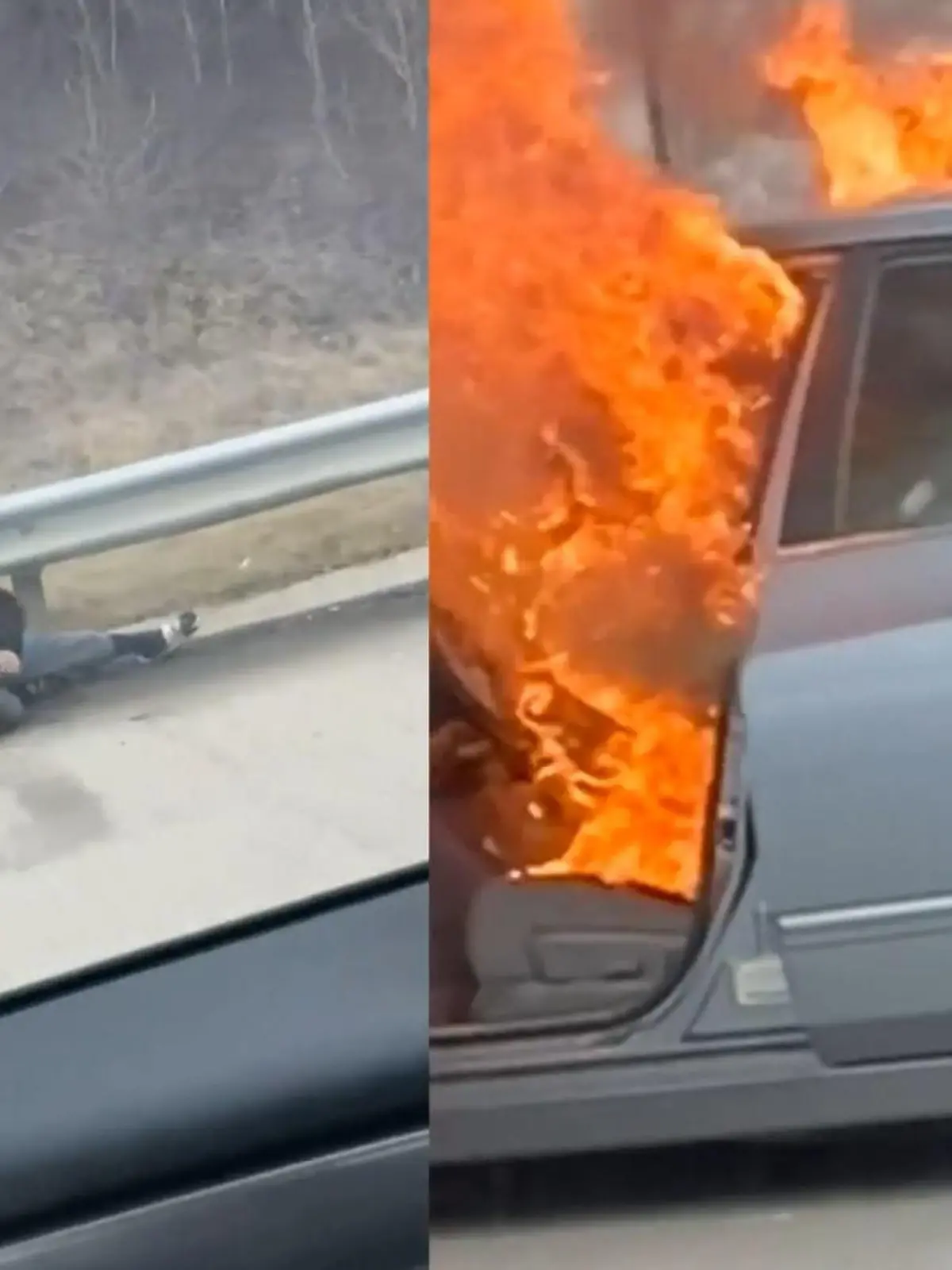 Hier hat ein Schutzengel eine wahre Meisterleistung abgeliefert! Im US-Bundesstaat Indiana kommt es zu einem brenzligen Vorfall, als bei voller Fahrt ein Auto plötzlich zu brennen anfängt. Glücklicherweise kann sich der Fahrer aus dem Auto befreien, bevor der Wagen vollständig in Flammen steht. Das alles, wie im Action-Movie, aus dem fahrenden Fahrzeug heraus.