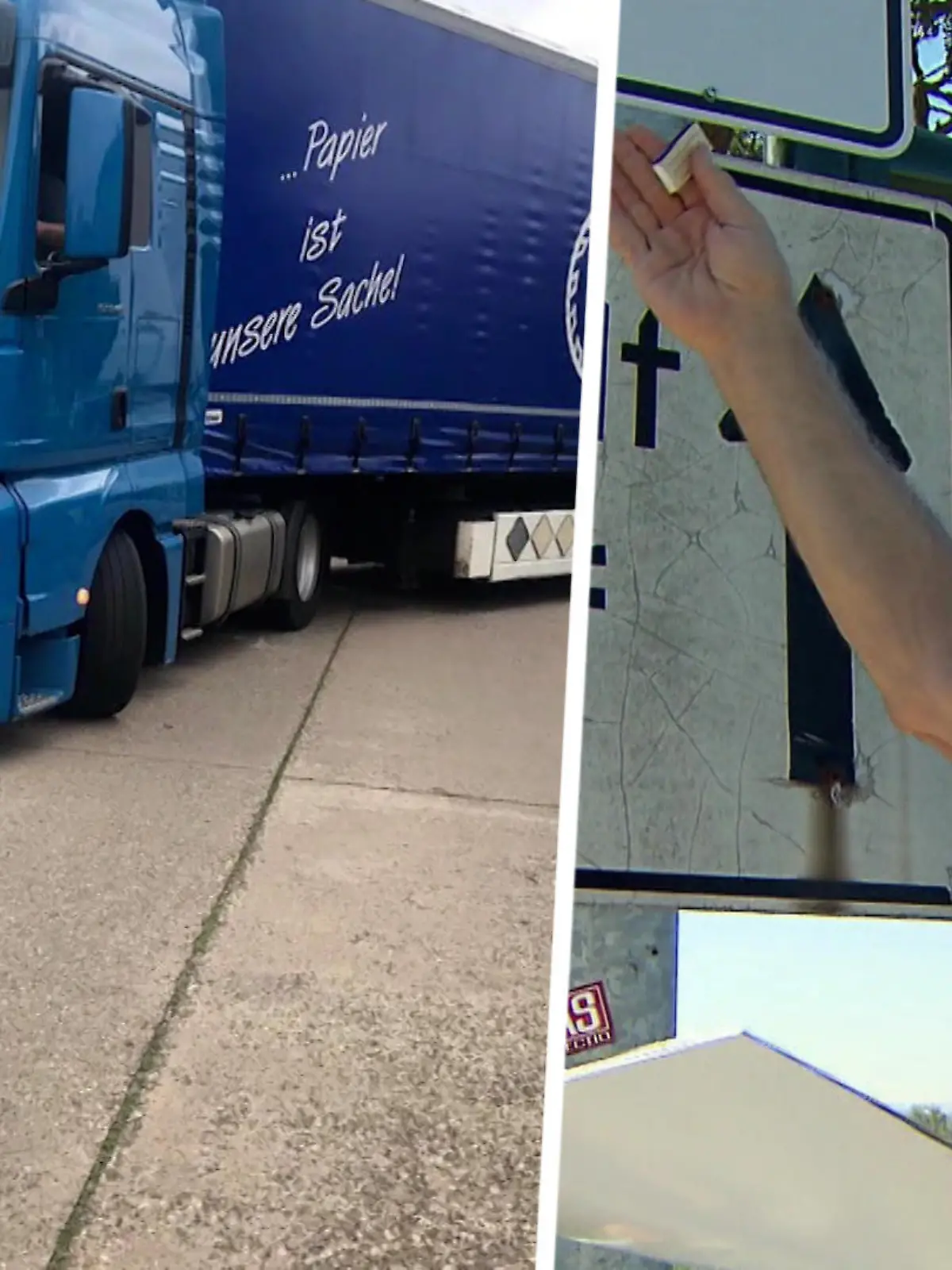 Anwohner Rolf Fritsch regt sich über die LKW in seiner Gegend auf.