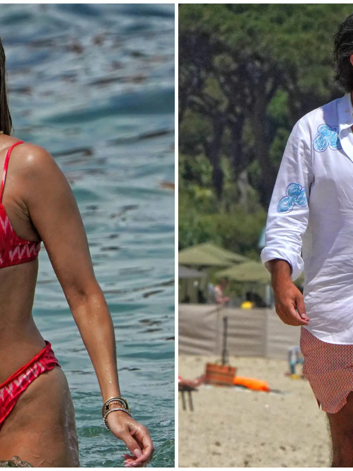 Sylvie Meis und Niclas Castello am Strand von Saint-Tropez