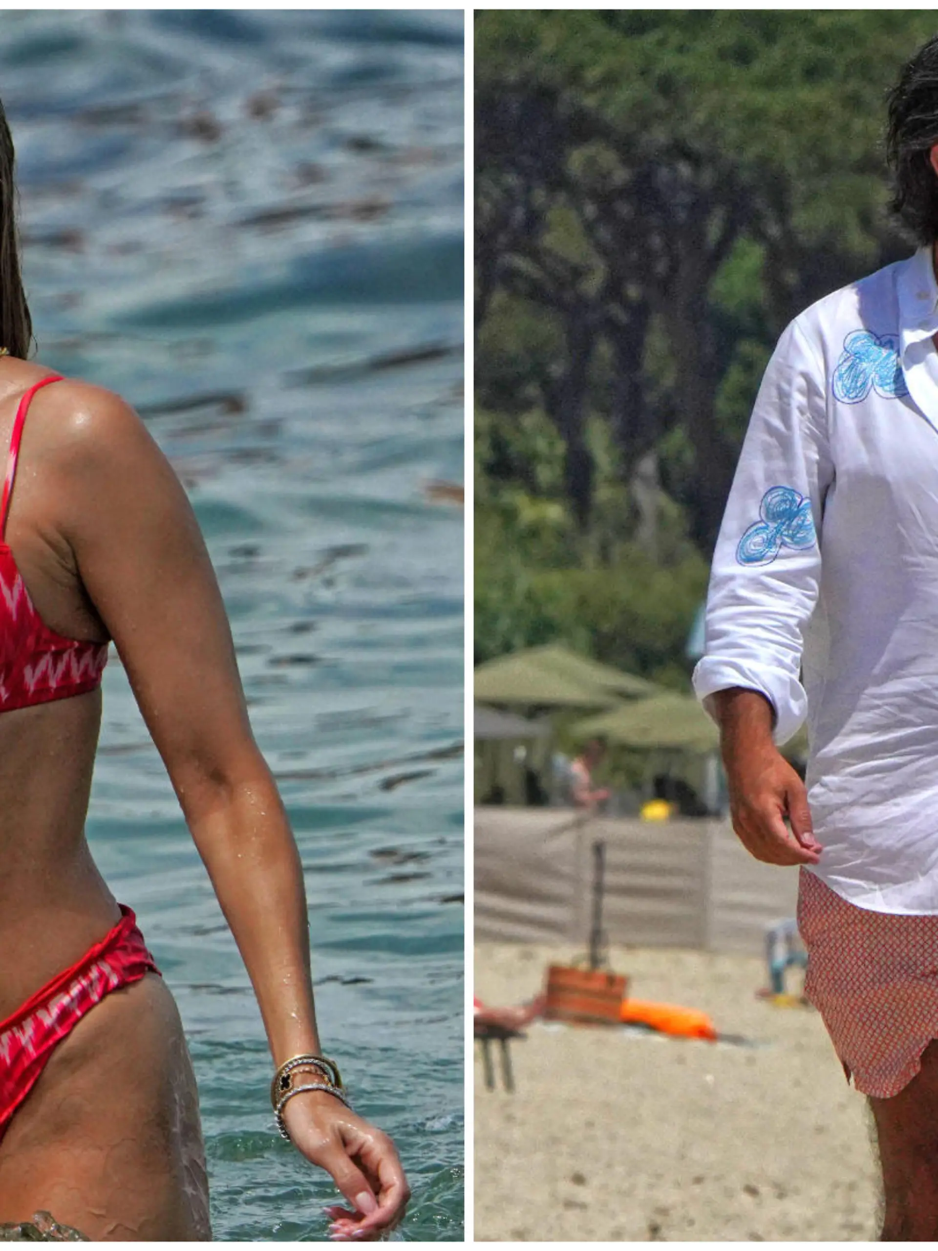 Sylvie Meis und Niclas Castello am Strand von Saint-Tropez
