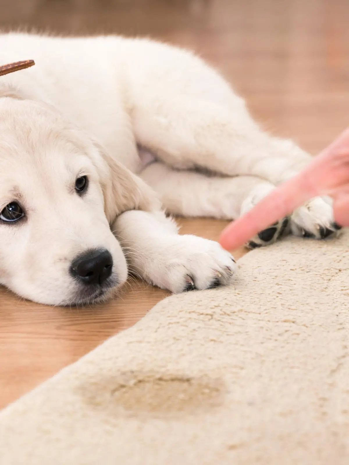 Hundewelpe ist noch nicht stubenrein