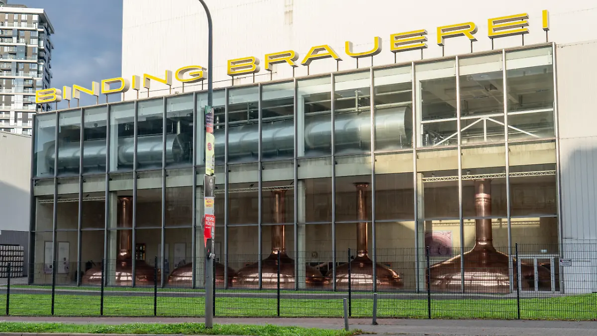 Sitz der Binding-Brauerei in Frankfurt am Main. Aufnahmedatum 19. September 2021.