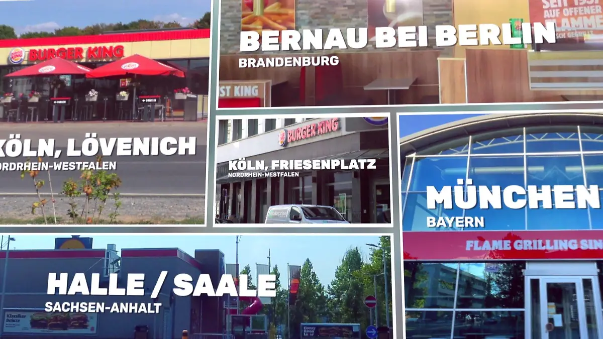 Burger-King-Filialen, die nach "Team Wallraff"-Einsätzen geschlossen wurden