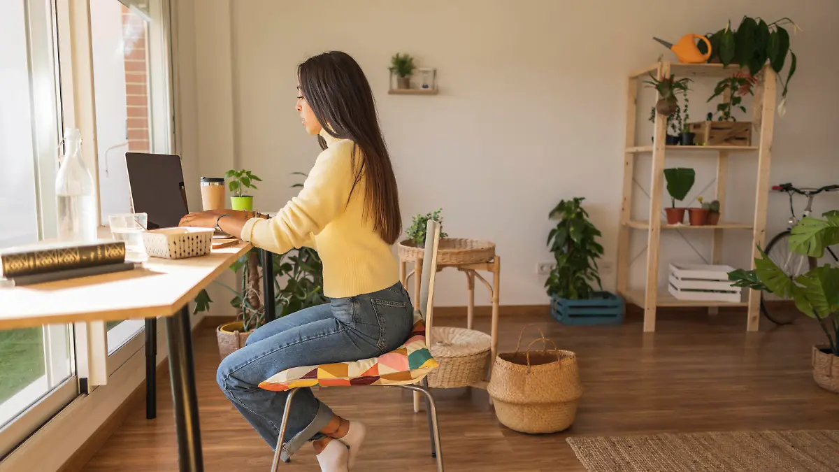 Freelancer working on laptop at home office model released, Symbolfoto property released, JCCMF10209