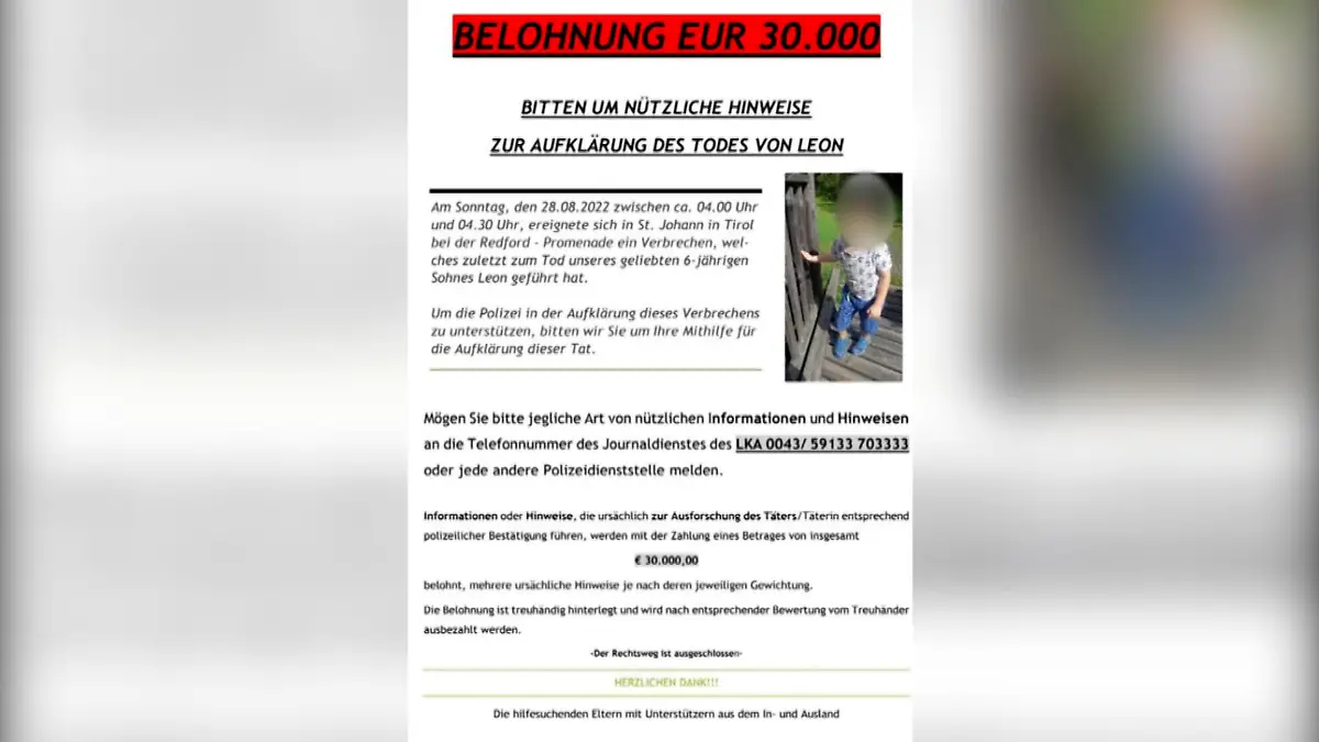 Eltern des ertrunkenen Leon hoffen auf Hinweise