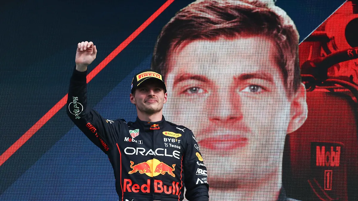 F1 Grand Prix Of The Netherlands Max Verstappen of Red Bull Racing on the podium of the Formula 1 Grand Prix of The Netherlands at Zandvoort circuit in Zandvoort, Netherlands on September 4, 2022. Zandvoort Netherlands PUBLICATIONxNOTxINxFRA Copyright: xJakubxPorzyckix originalFilename:porzycki-f1grandp220904_npYOk.jpg