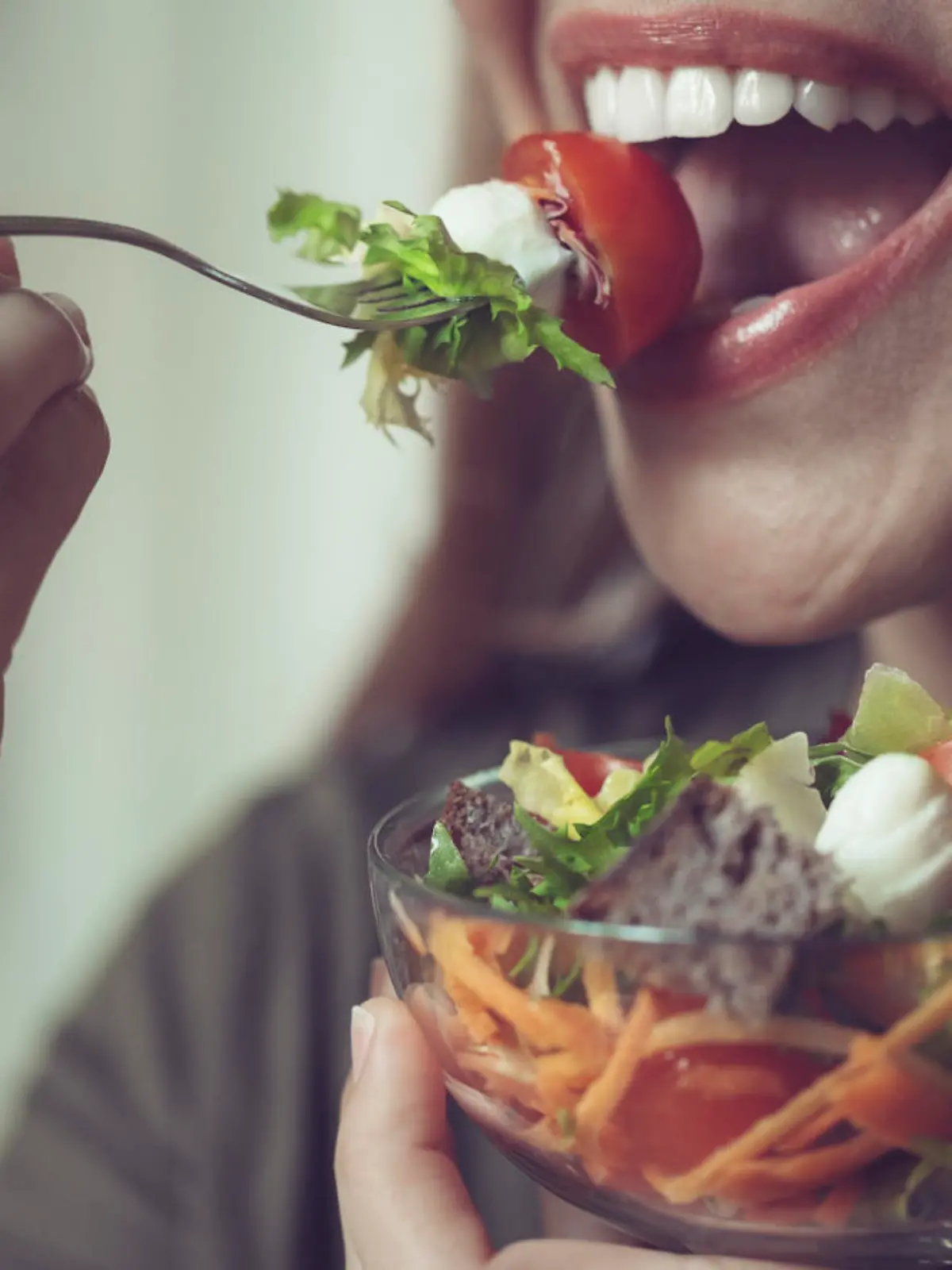 Eating salad