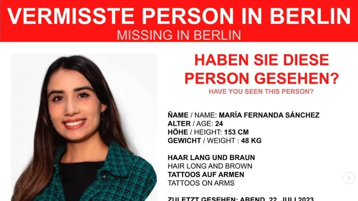 Privater Suchflyer, um Maria Fernanda zu finden
