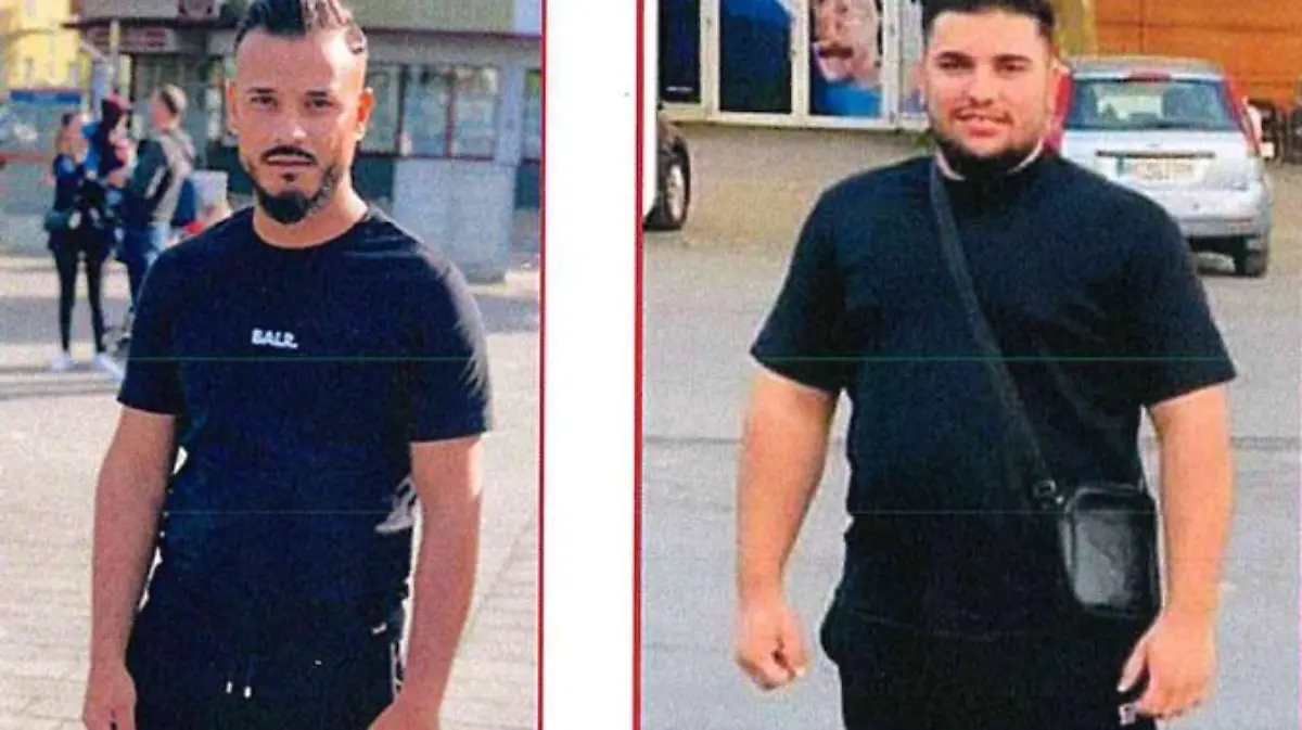 Die Polizei fahndet nach einem versuchten Tötungsdelikt in Duisburg-Rheinhausen nach diesen beiden Männern. Sie sollen bei einer Tauffeier einen 28-Jährigen angegriffen und lebensgefährlich verletzt haben.