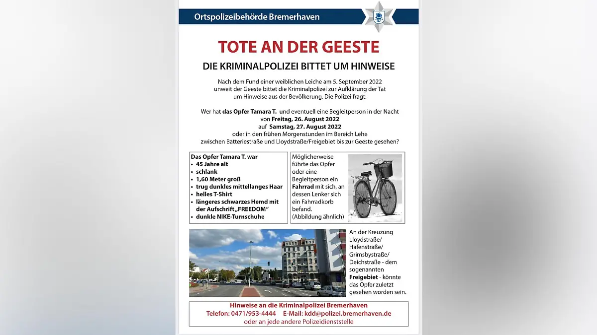 Die Polizei sucht mit einer großen Plakataktion nach Hinweisen aus der Bevölkerung zum Fall Tamara T.