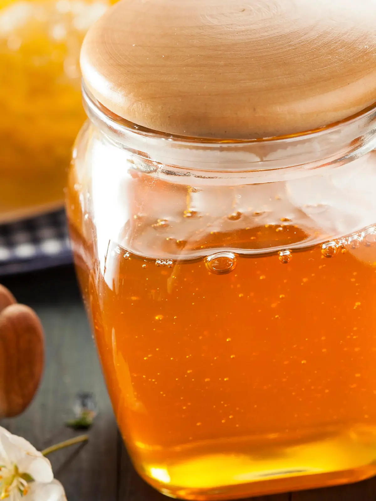 Organic Raw Golden Honey Comb on a Background