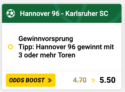 Hannover 96 vs. Karlsruher SC