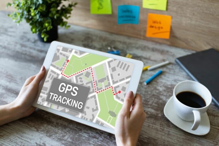 Gps,(global,Positioning,System),Tracking,Map,On,Device,Screen.