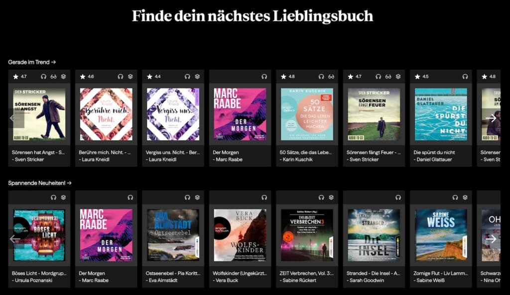 Hoerbuecher Bookbeat Bibliothek