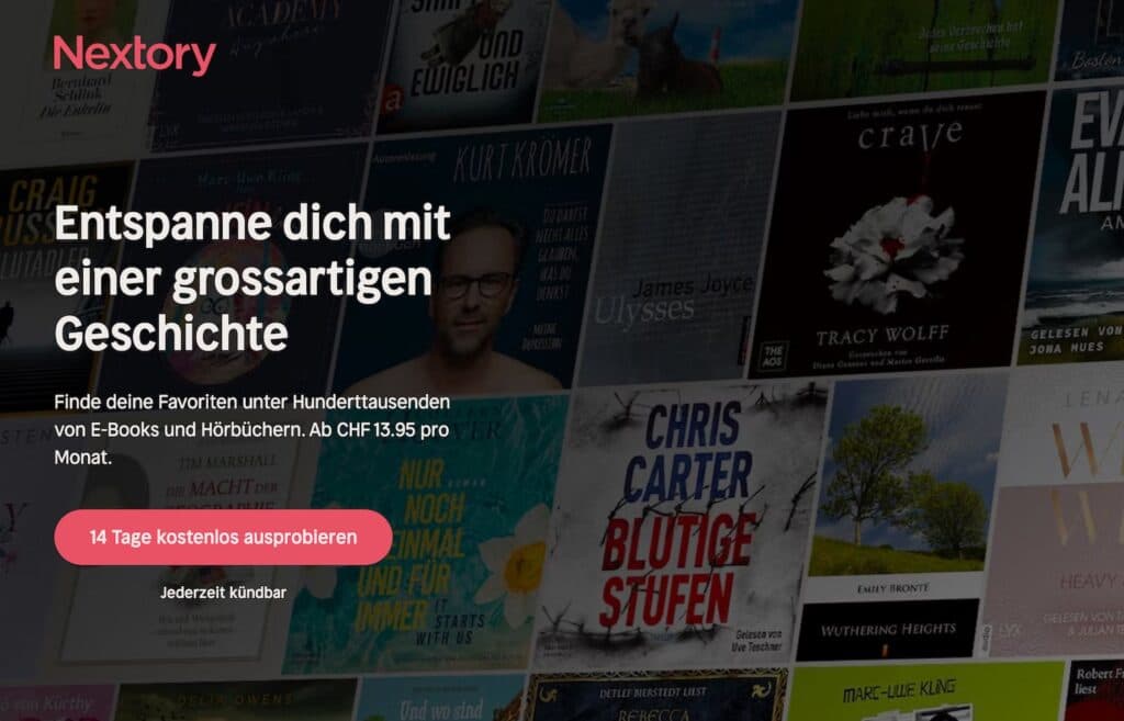 Hoerbuecher Nextory Webseite