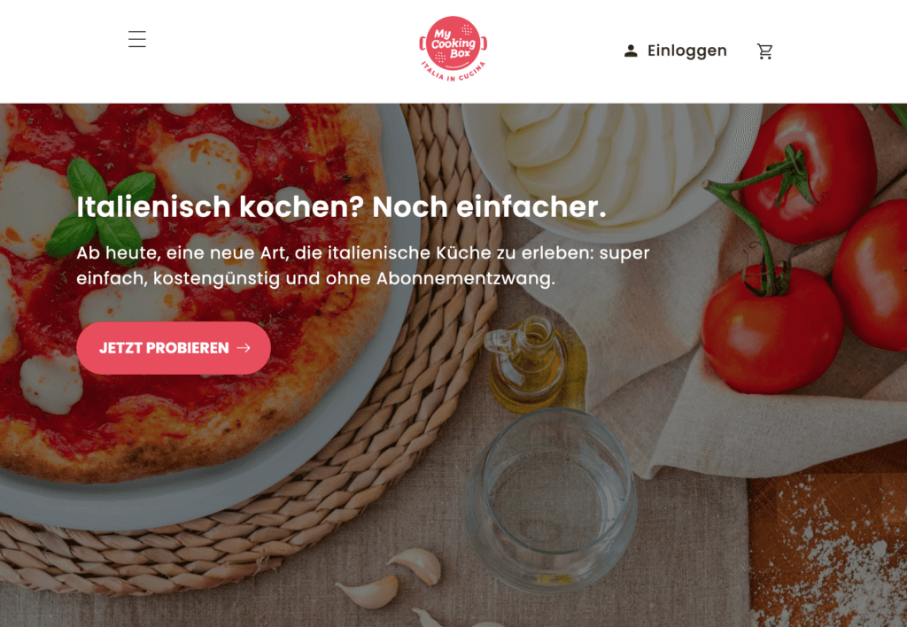 MyCookingBox Webseite