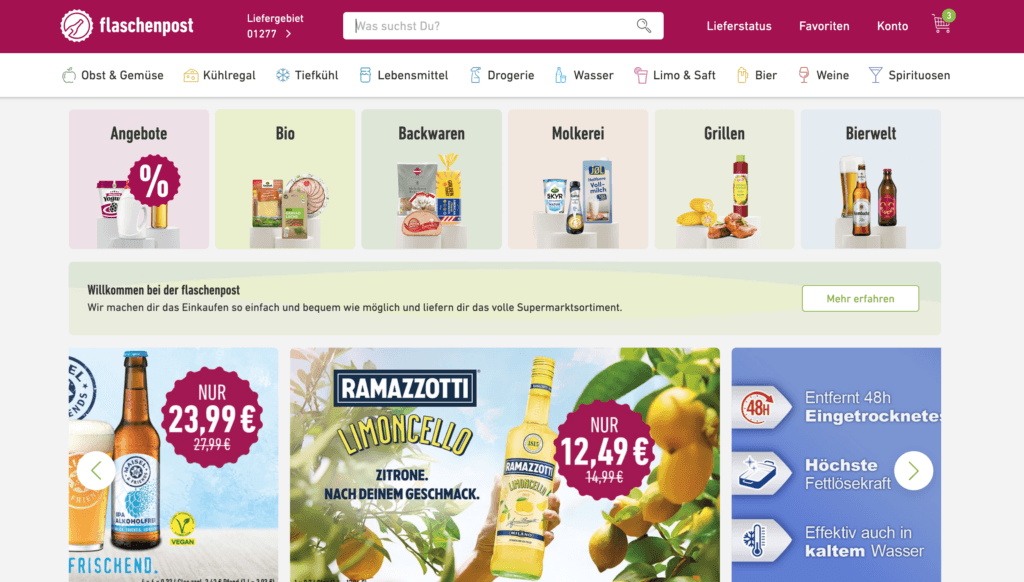 flaschenpost Webseite