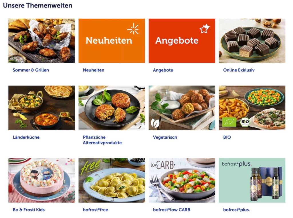 Lieferdienst Bofrost Themenwelten