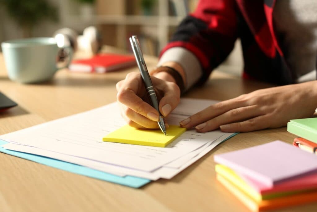 Vokabeln lernen: Post-it