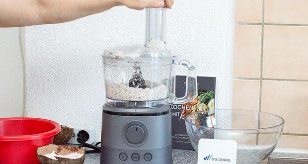 Springlane Universal Küchenmaschine Kaia im Test - voreingestellte Funktionen „Pulse“, „Crushed Ice“ und „Smoothie“ passen die Intensität des Programms optimal auf die jeweilige Zutat an