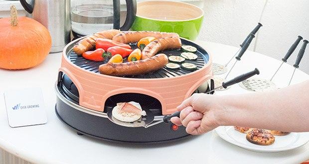 Emerio Pizzaofen PIZZARETTE 3 in 1 Pizza-Raclette-Grill im Test - herrlich knusprige Mini Pizzen für jeden Geschmack zubereiten und zeitgleich auf der oberen Grillplatte leckere Köstlichkeiten grillen
