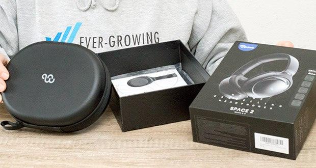 Mu6 Space 2 Active Noise Cancelling Kopfhörer im Test - Lieferumgang: 1 x Mu6 Space2 Hybrid-ANC-Ohrhörer, 1x 2,5/3,5mm Audiokabel, 1x USB-Typ-C-Kabel, 1x Ohrhörergehäuse, 1x Benutzerhandbuch