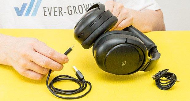 Mu6 Space 2 Active Noise Cancelling Kopfhörer im Test - Akkukapazität: 800mAH / Ladezeit: 4 Stunden / Ladeanschluss: USB Typ-C