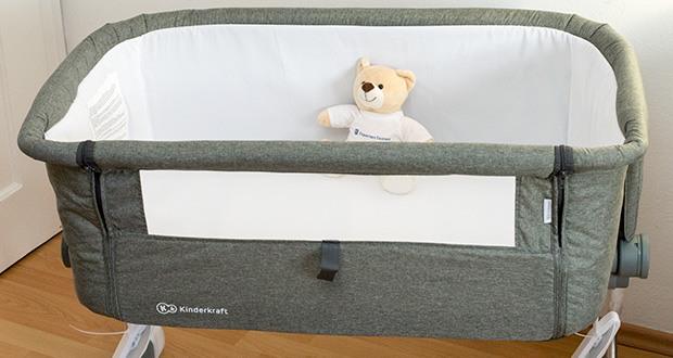 Kinderkraft Beistellbett UNO im Test - Möglichkeit, das Babybett mit dem Elternbett zu verbinden