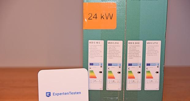 Vaillant Elektro-Durchlauferhitzer VED E 21/7 im Test - max. Zapfmenge 12 l/min