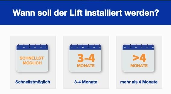 Datum der Montage des Treppenlifts