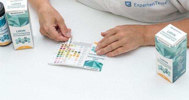 MediVinius 100 Urin Teststreifen mit 10 Parameter im Test
