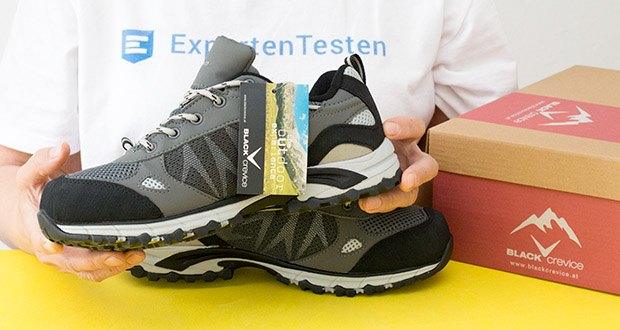 Blackcrevice Damen Low-Cut Wanderschuhe im Test - das Obermaterial ist zuverlässig wasserdicht und atmungsaktiv