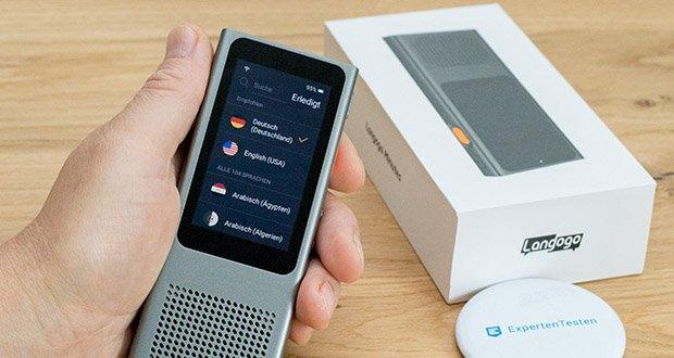 Langogo Minutes Sprachübersetzer und Diktiergerät im Test - im Online-Übersetzungsmodus unterstützt Langogo Minutes 100+ Sprachen