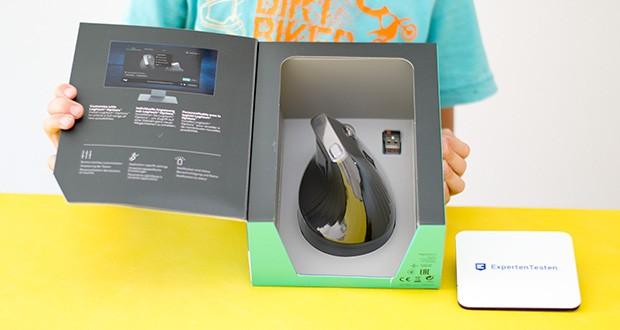 Logitech MX Vertical Bluetooth Maus im Test - der Umschalter für die Cursor-Geschwindigkeit ermöglicht das sofortige Anpassen der DPI-Geschwindigkeit und Genauigkeit mit nur einem einzigen Tastendruck – mit oder ohne Mauspad und sogar beim Gaming