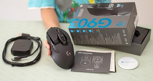 Logitech G903 LIGHTSPEED kabellose Gaming-Maus im Test - komplett mit LIGHTSYNC RGB-Beleuchtung mit einer Farbpalette von 16, 8 Millionen Farben, die direkt auf das Geschehen im Spiel reagiert