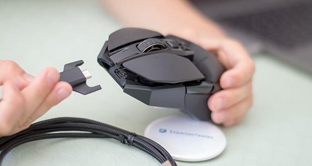 Logitech G903 LIGHTSPEED kabellose Gaming-Maus im Test - der Akku reicht bis zu 140 Stunden mit LIGHTSYNC RGB-Beleuchtung und bis zu 180 Stunden ohne Beleuchtung