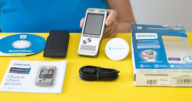 Philips DPM6000 Digitales Diktiergerät im Test - Produktabmessungen: 12.3 x 5.3 x 1.5 cm; Gewicht: 210 g