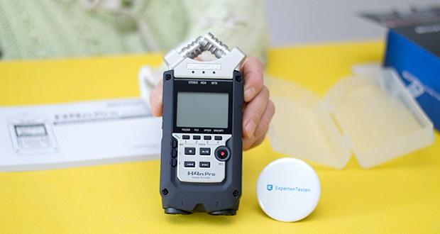 Zoom H4nPro Digital Multitrack Recorder im Test - das neue gummierte und ergonomische Gehäuse ist perfekt für die Nutzung mit einer Kamera