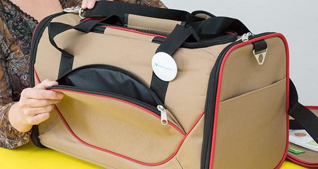 HUNTER KANSAS Tragetasche für Hunde und Katzen im Test - die praktische Außentasche bietet genug Platz für Zubehör