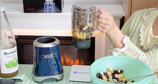 AICOOK Smoothie Maker im Test - speziell geformte Nährstoff-Extraktionsklingen mixen die härtesten Zutaten zu nahrhaften Shakes, Smoothies und Nussbutter