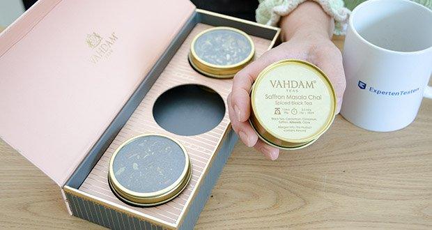 VAHDAM Sortiertes 3 Tee-Geschenkset im Test - genießen Sie den warmen und traditionellen Aromen speziellen Safran Masala Chai