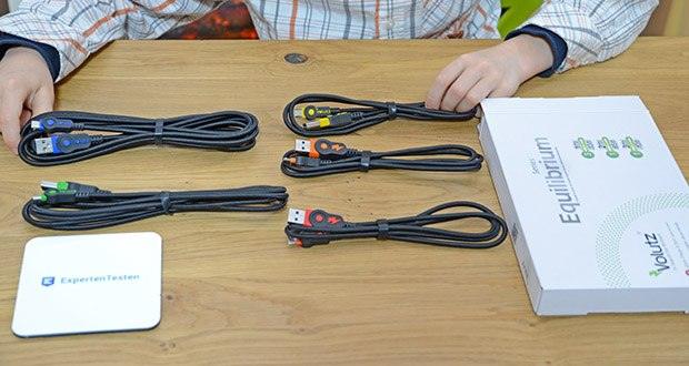 Volutz Micro USB Kabel 5er Pack im Test - Sie erhalten: ein 5er Set (3m, 2m, 3 x 1m) Micro USB Kabel