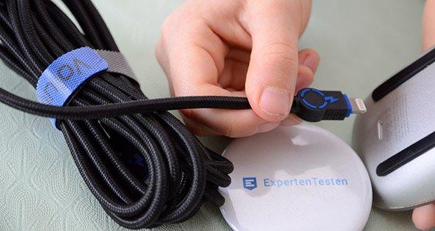 Volutz USB zu Lightning Kabel 5er Pack im Test - verwickelungsfrei und robust durch geflochtenes Textilgewebe